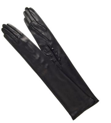 China Best Quality Simple Ladies Sheepskin Long Opera Leather Gloves for sale