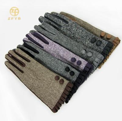 China Plain 80%wool 20%nylon Women's Winter Wool Handmade Warm Gloves In Baoding for sale