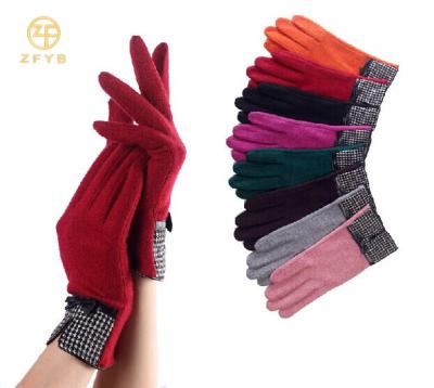 China Ladies Simple Classic Colors 80% Wool Knitted Free Sample Gloves for sale