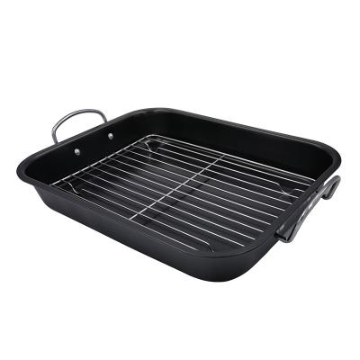 China JIANGXIN Viable Wholesale Nonstick Carbon Steel Bakeware Roast Chicken Casserole Rectangular Baking Tray for sale