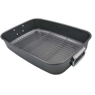 China Wholesale Kitchen Viable Carbon Steel Non-stick Home Bakeware JIANGXIN Roast Chicken Casserole Rectangular Baking Tray for sale