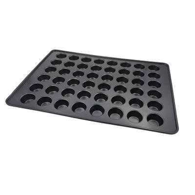 China JIANGXIN Viable Wholesale Nonstick Carbon Steel 48 Cup Over Size Rectangular Bakeware Cake Bread Roll Pan Baking Tray for sale