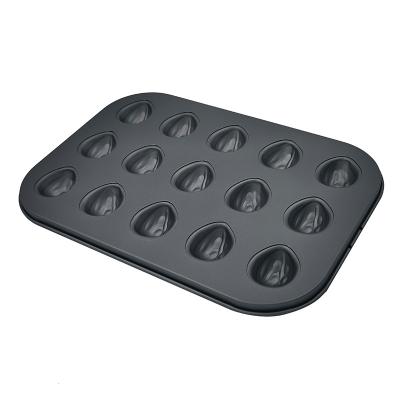 China JIANGXIN 15 Sustainable Walnut Shaped Holes Mini Muffin Pan Cake Pan Carbon Steel Nonstick Kitchen Bakeware for sale