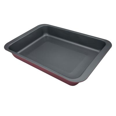 China JIANGXIN home bakeware kitchen viable carbon steel non-stick rectangular non-stick pan baking tray for sale