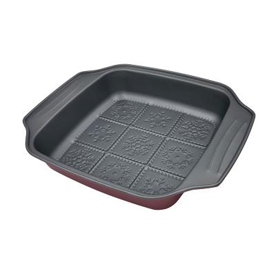 China JIANGXIN Sustainable Carbon Steel Square Square Non-Stick Bakeware Cake Bread Box Baking Tray with Handle for sale