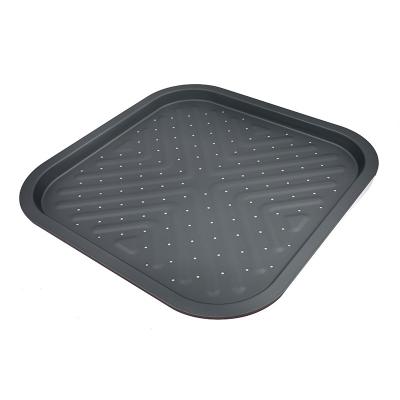 China JIANGXIN Pan Square Shape Pizza Pan Sustainable Non-Stick Coated Kitchen Cooking Use Baking Tray Customizable Color Pizza Tools for sale