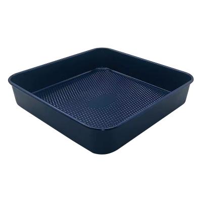 China Wholesale Sustainable Carbon Steel Nonstick Deep Square Bakeware Blue JIANGXIN Cake Molds Bread Loaf Pan Kitchen Baking Tray for sale