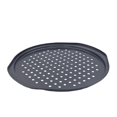 China JIANGXIN's Latest 14 Inch Carbon Steel Non-Stick Pizza Pan Bakeware Durable Carbon Steel Non-Stick Bakeware With Holes Pizza Bakin for sale