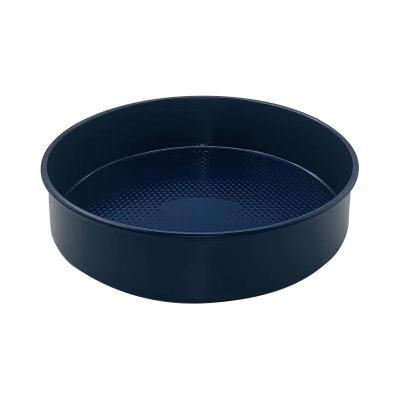 China Wholesale Sustainable Carbon Steel Nonstick Deep Round Bakeware JIANGXIN Blue Cake Molds Bread Loaf Pan Kitchen Baking Tray for sale