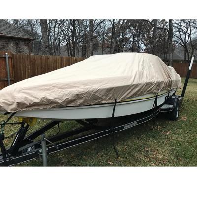 China Classic Pontoon Boat Trailerable Pontoon Polyester Boat Cover 18 Feet for sale