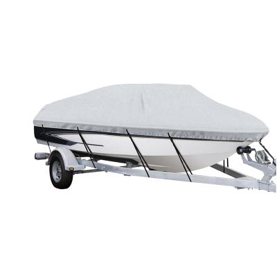 China Trailerable Classic Heavy Duty Waterproof Boat Cover Fit Fishing Ski Pro-Style Bass Boats Tri V-Hull Hull for sale