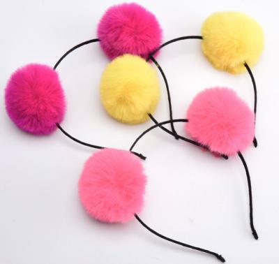 China 2019 New Style Factory Supply Girls Hair Accessories Custom Made Fur Headband With Hair Bulb for sale