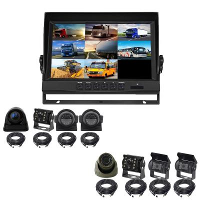 China 9 inch 8CH quad split view dvr monitor 8 cameras support 1080P AHD input and multiple split display mode for 10.1 inch truck camera system for sale