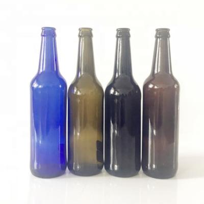 China 500ml Beverage Food Grade Carbonated Drinks Beer Use Original Colored Glass Bottle With Crown Cap for sale