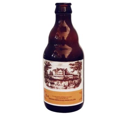 China Wholesale 330ml New Beverage Food Grade Glass Brown Bottle With Crown Cap For Beer, Soda Water, Sparkling Water for sale