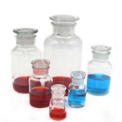 China Chemical 5 Type Boston Round Glass Cheap Reagent Bottle With Frosted Cork for sale