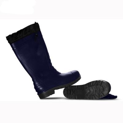 China Red Tube Style Winter Waterproof PVC Rain Boots Tall With Cotton To Keep Warm For Women for sale