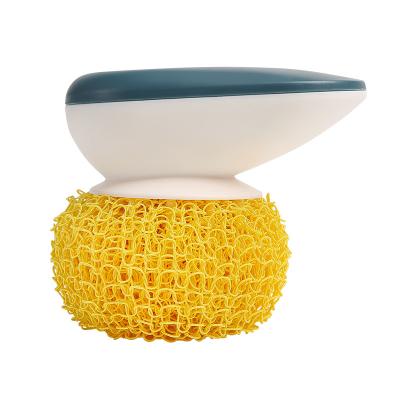 China Detachable Stocked No Rust Plastic Fiber Ball Cleaning Brushes Pan Safe With Handle for sale