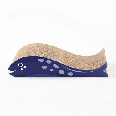 China Viable High Quality Blue Whale Corrugated Cardboard Cat Claw Sharpening Simple Environmental Friendly Toy Cat Scratch Board for sale