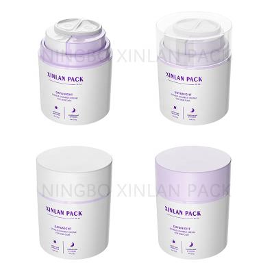 China Day And Night Skin Care Use Double Chamber Cosmetic Airless Type Plastic Jar For Face Cream And Eye Cream NEW 2022 for sale