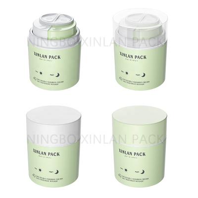 China Double Use Face Cream Cosmetic Patented Skin Care Packing Airless Jar For Day And Night Face Cream Eye Cream for sale