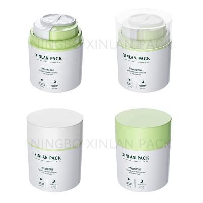 China 2022 NEW Day&Night Cream Cosmetic Jar Double Chamber Airless Cream Jar 25g*2 for sale