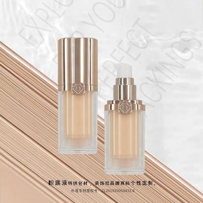 China BEAUTY PACKAGING Cream Jar Luxury Square Acrylic Airless Lotion Pump Bottle Pump Shape Shake Top Bottle for sale