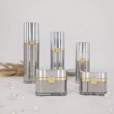 China BEAUTY PACKAGING Cream Jar Luxury Square Acrylic Airless Lotion Pump Bottle Pump Shape Shake Top Bottle for sale