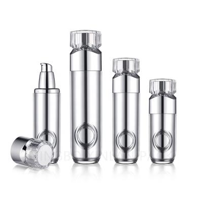 China BEAUTY PACKAGING new arrival silver skin care packaging set acrylic airless bottle and luxury acrylic cream pump jar 100ml50ml30ml50g30g15g for sale