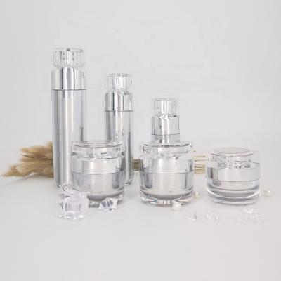 China BEAUTY PACKAGING shiny silver luxury airless pump bottle and jar 15g 30g 50g 30ml 50ml 100ml 120ml for sale