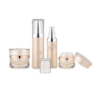 China BEAUTY PACKAGING Top Quality Airless Empty Acrylic Luxury Round Lotion Bottle Cream Jar Set for sale