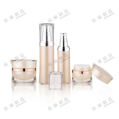 China New Arrival Luxury Acrylic Cosmetic Cream Jar 15g 30g 50g White Glass Plastic Bottle Lotion Cream Bottle Skin Care for sale