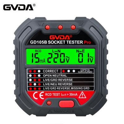 China Power Line EU UK UK Plug Polarity Phase Voltage Flame Retardant Detector Outlet Tester ABS GVDA Circuit Breaker Finder Ground Zero Check for sale