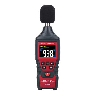 China Range 30~130 DB Manual Digital Sound Level Meter Monitor Measuring Instrument Noise Detector Auto Decibel Fast Slow Audio Meter ST6824 en venta