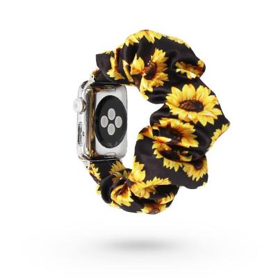 China 44mm /42mm 40mm/38mm Popular Wholesale Multi Pattern Colorful Elastic Strap Scrunchies Watch Apple Bands for sale