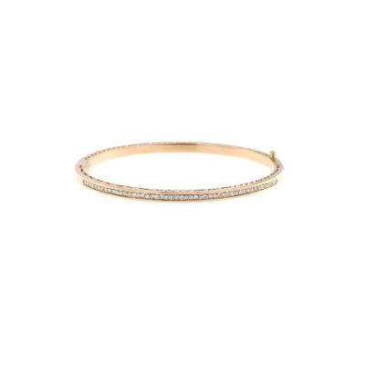 China Simple Easy Carry Design Solid Bracelet 18K Rose Gold Real Diamond TRENDY Daily Use Bracelet for Lady for sale