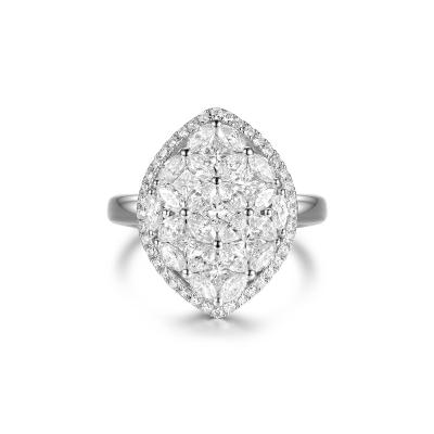 China TRENDY Engagement Wedding Valentine Design 18K White Gold Diamond Ring for sale