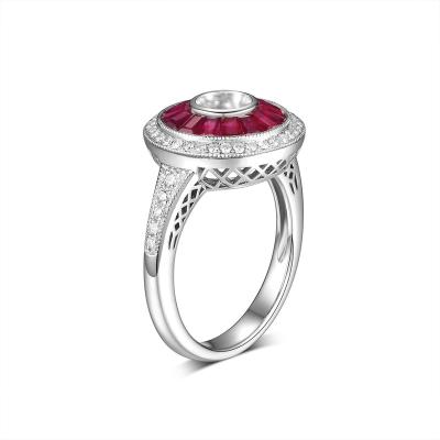 China Diamond PT950 and Ruby Ring Mounting IN FASHION for sale