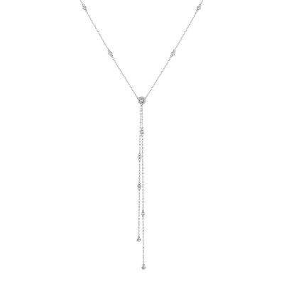 China TRENDY Classic Design 18K White Gold Diamond Necklace for sale