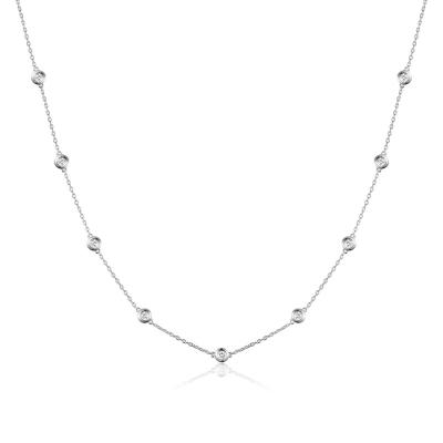 China TRENDY Classic Jewelry Design 18K White Gold Diamond Necklace for sale