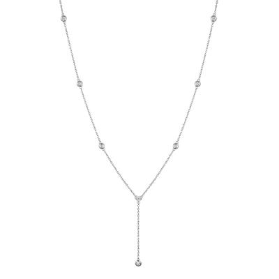 China TRENDY Everyday Use Jewelry 18K Casual Delicate White Gold Diamond Necklace for sale