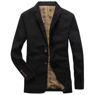 China Anti-wrinkle fashion trend new plus size mens jackets suits button pockets turn down collar business casual blazer men for sale