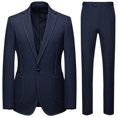 China handsome Anti-wrinkle bridegroom suits line design dell set blazers mens wedding suits two button for sale