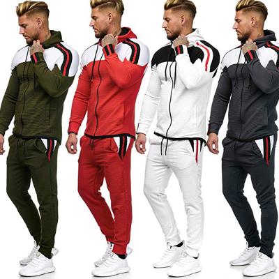 China New Autumn Anti-Wrinkle Pants Set Color Block Patchwork Sweatpants Hoodie Set Track Walker Sweatpants For Men for sale