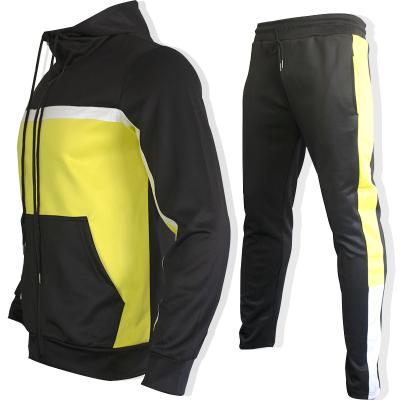 China Thermal Autumn Spliced ​​Color Sports Hood Suit Men 2 Pieces Set Men's Sets Clothing Set for sale