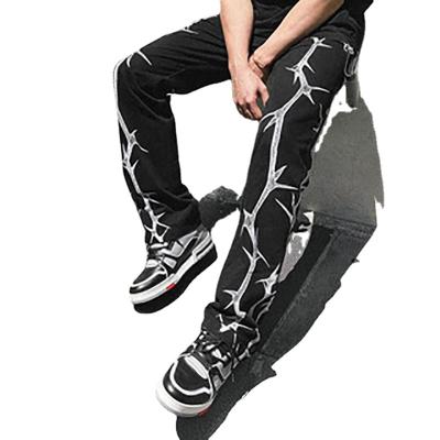 China Trend Casual Print Fashion Anti-wrinkle Loose Pants Sweatshirt Straight Breeches Plus Size Men's Pants And Trousers for sale