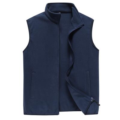 China Anti-Wrinkle Warm Fleece Vest Waistcoat Pockets Zipper Sleeveless Winter Plus Size Mens Vests Jacket for sale