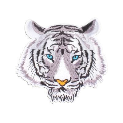 China Customized Biker Cheap Handmade Tiger Head Animal Embroidered Motorcycle Patch for sale