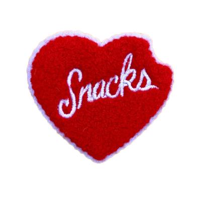 China 3D Heart Garment Embroidery Iron Sew On Custom Large Letters Chenille Patches No Minimum for sale