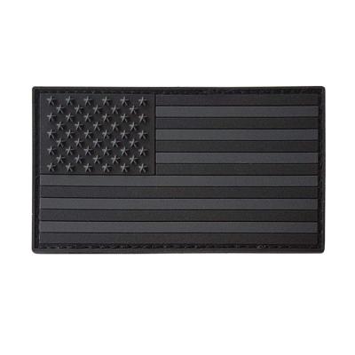 China USA American Flag Army Silicon 3D PVC Patches Black Hook And Loop Rubber 3D PVC Patches Custom for sale